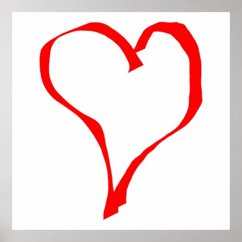 Red and White Love Heart Design Poster