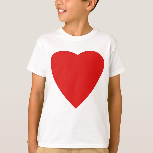 Red and White Love Heart Design. T-Shirt (Front)