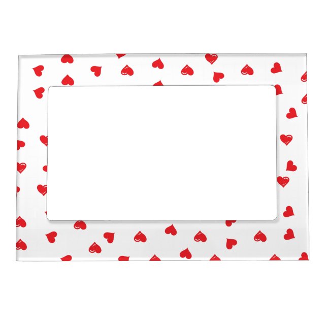 Red and White Love Heart Magnetic Photo Frame (Front)