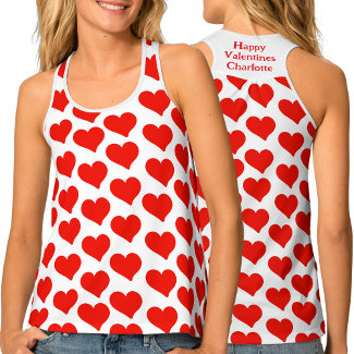 Red And White Love Hearts | Valentines Day Name