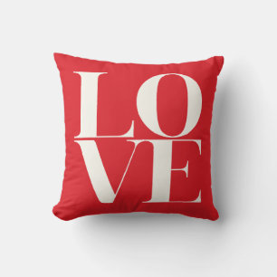 Red and White LOVE Valentine's Day Pillow