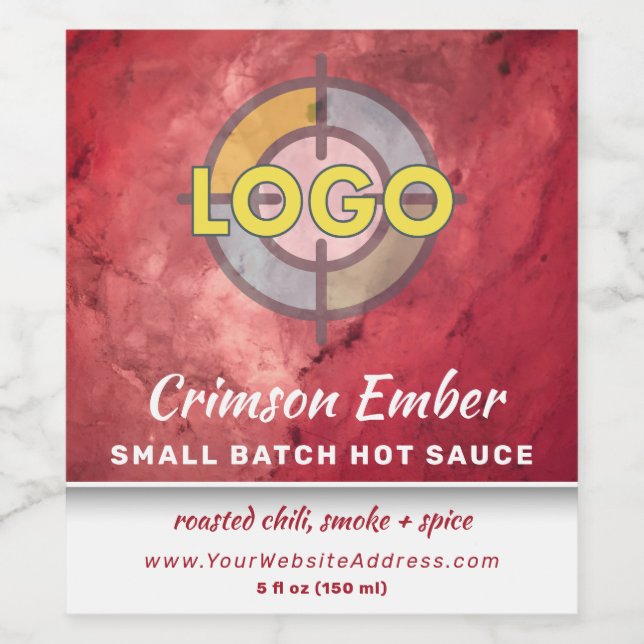 Red and White Marble Business Product Label (Single Label)