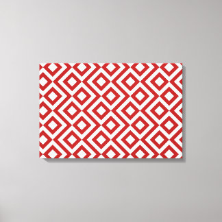 Red and White Meander Canvas Print