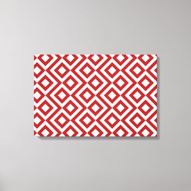Red and White Meander Canvas Print (Front)