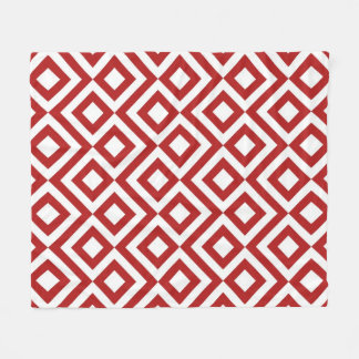 Red and White Meander Fleece Blanket