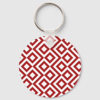 Red and White Meander Keychain