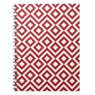Red and White Meander Notebook