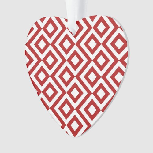 Red and White Meander Ornament