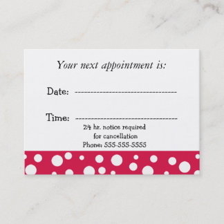 Red and White Medical  Appointment Card