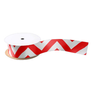 Red and White Medium Horizontal Chevron Ribbon
