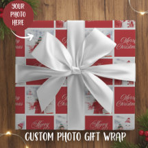 Red And White Merry Christmas Custom Photo Holiday