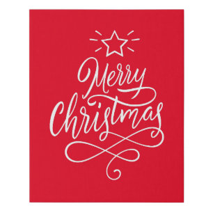Red and white Merry Christmas wall art
