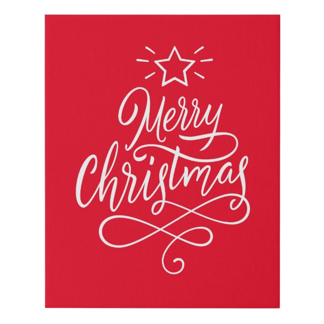 Red and white Merry Christmas wall art (Front)