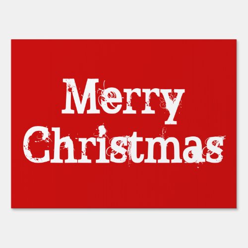 Red and white Merry Christmas yard sign