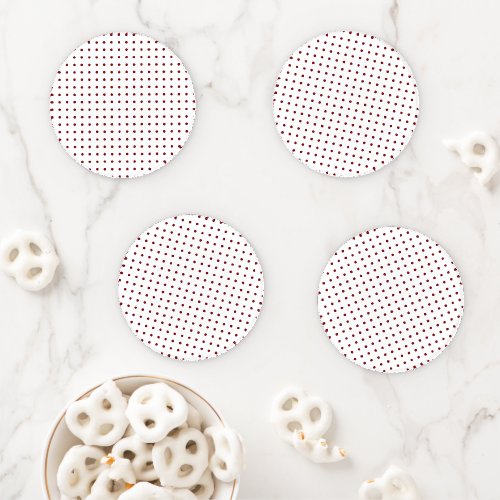 Red and White Minimalist Polka Dots g1 Coaster Set