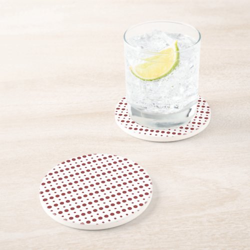 Red and White Minimalist Polka Dots g9 Coaster