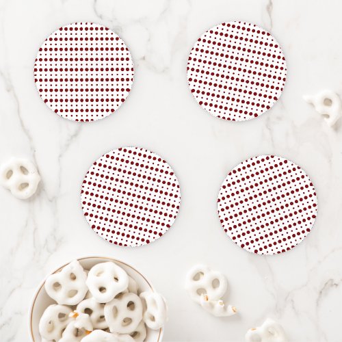 Red and White Minimalist Polka Dots g9 Coaster Set