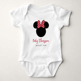 Red and White Minnie | Baby Announcement with Date Bodysuit