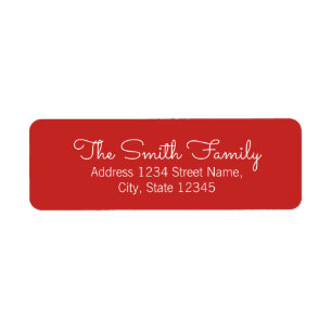 Red and White Modern Calligraphy Family Name Label