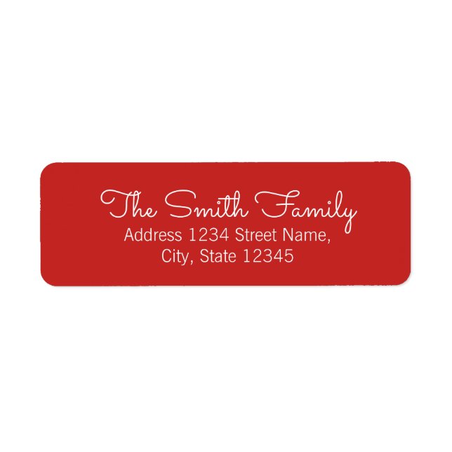Red and White Modern Calligraphy Family Name Label (Front)