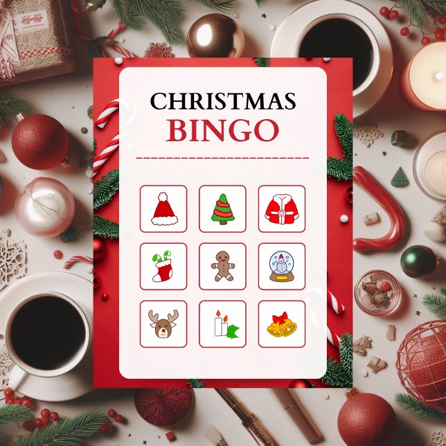 Red and White Modern Christmas Bingo jigsaw Puzzle (Creator Uploaded)