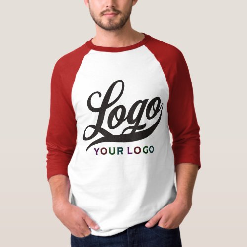 Red and White Modern Company Logo Swag Business T_Shirt