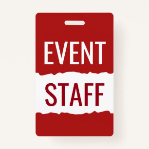 Red And White Modern Event Staff Badges