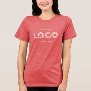 Red and White Modern Rectangular Logo Tri-Blend Shirt