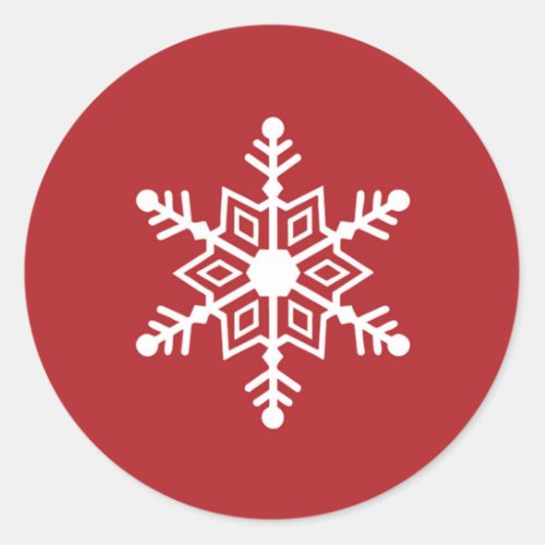 red and white modern snowflake sticker