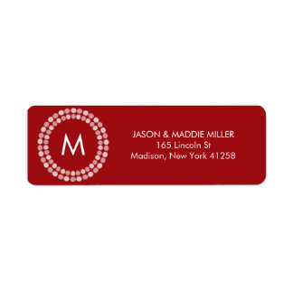 Red and White Monogram Label
