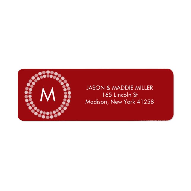 Red and White Monogram Label (Front)