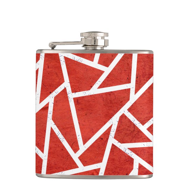 Red and white mosaic pattern flask (Front)