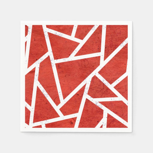 Red and white mosaic pattern napkins (Front)