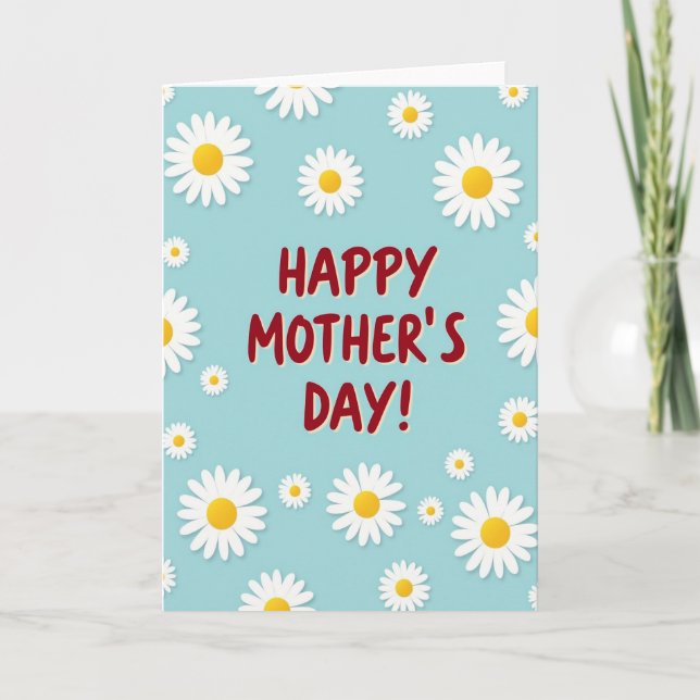 Red And White Mothers Day Card (Front)