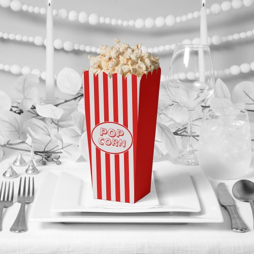 Red And White Movie Themed Popcorn Favor Boxes