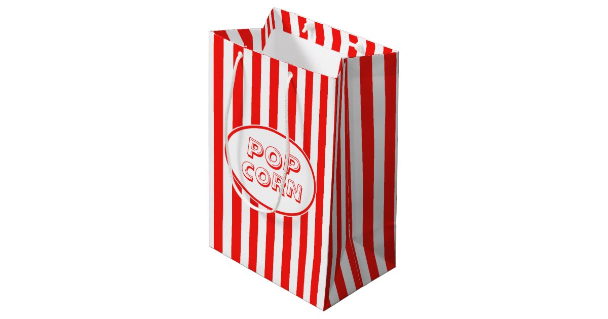 Red And White Movie Themed Popcorn Medium Gift Bag Zazzle Red And White Movie Themed Popcorn Medium Gift Bag Zazzle
