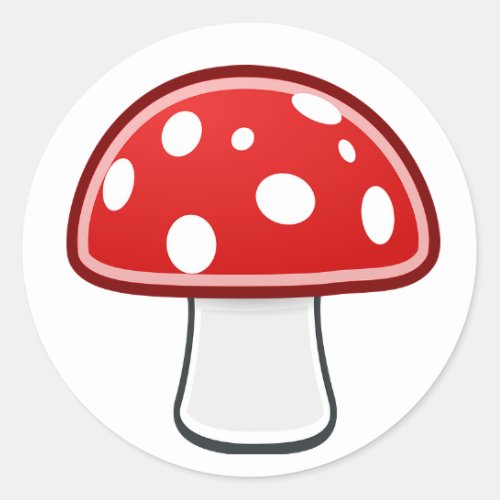 Red and White Mushroom on White Sticker