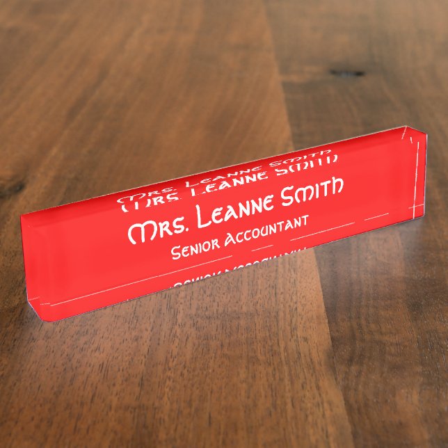 Red and White Nameplate (Side)