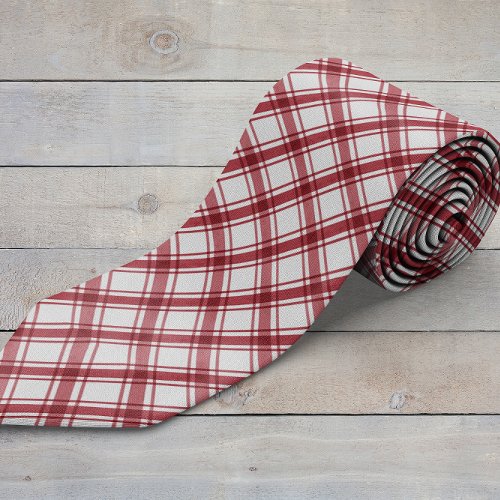 Red and White Neck Tie