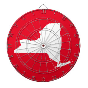 Red and White New York Dart Board