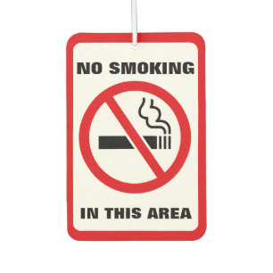 Red and White No Smoking Air Freshener