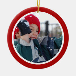 Red and White  - One Sided Ceramic Ornament