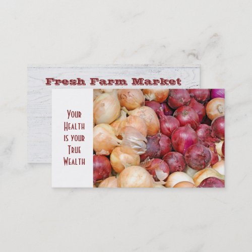 red and white onion bunch business card
