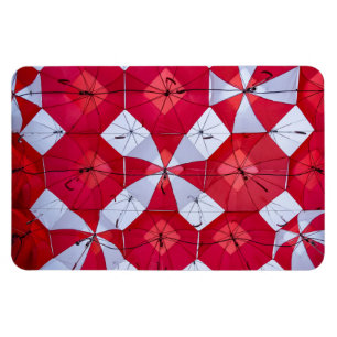 Red and White Open Umbrellas Magnet