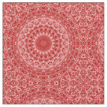 Red and White Ornamental Mandala Pattern Fabric