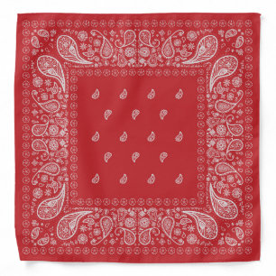 Red and White Paisley Design Bandana