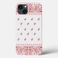 Red and White Paisley Design
