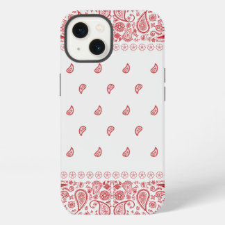 Red and White Paisley Design iPhone 13 Case