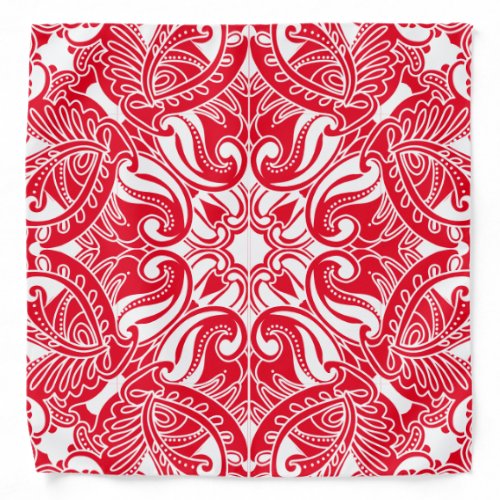 Red and White Paisley _DIY Background Color Bandana