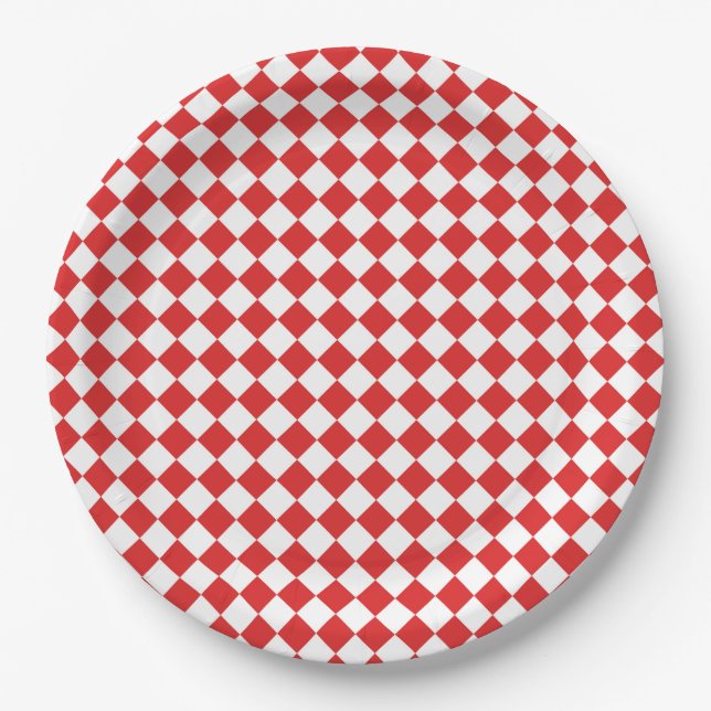 Red and White Paper Plates (Front)